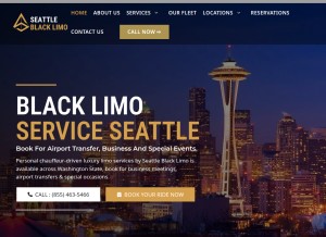 How seattleblacklimo.com looks like on a tablet such as an iPad.