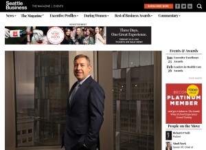 How seattlebusinessmag.com looks like on a tablet such as an iPad.