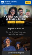 How seattlecentral.edu looks like on a mobile device such as an iPhone.
