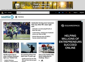 How seattlepi.com looks like on a tablet such as an iPad.