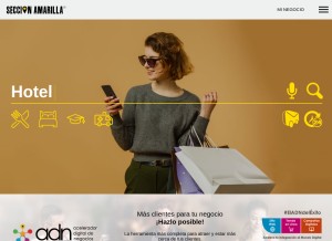 How seccionamarilla.com looks like on a tablet such as an iPad.