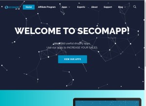 How secomapp.com looks like on a tablet such as an iPad.