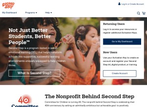 How secondstep.org looks like on a tablet such as an iPad.
