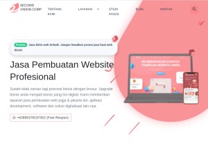 How secondvisioncorp.com looks like on a tablet such as an iPad.
