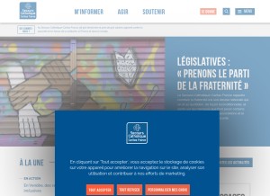 How secours-catholique.org looks like on a tablet such as an iPad.