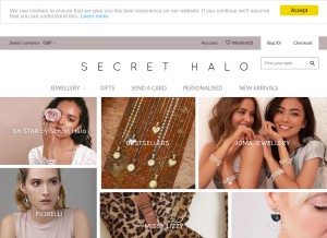 How secrethalo.com looks like on a tablet such as an iPad.