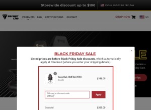 How secretlab.co looks like on a tablet such as an iPad.