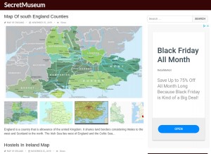 How secretmuseum.net looks like on a tablet such as an iPad.