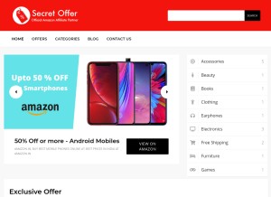 How secretoffer.adylist.com looks like on a tablet such as an iPad.