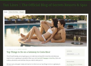 How secretsresortsblog.com looks like on a tablet such as an iPad.