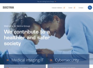 How sectra.com looks like on a tablet such as an iPad.