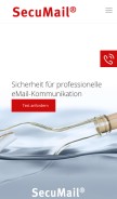 How secumail.de looks like on a mobile device such as an iPhone.