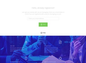 How secure-messaging.com looks like on a tablet such as an iPad.