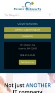 How securebiznetworks.com looks like on a mobile device such as an iPhone.