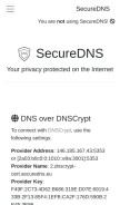 How securedns.eu looks like on a mobile device such as an iPhone.