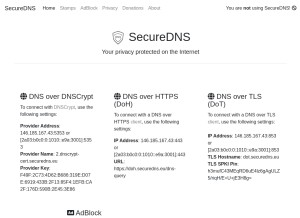How securedns.eu looks like on a tablet such as an iPad.