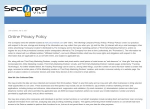 How securedvisit.com looks like on a tablet such as an iPad.