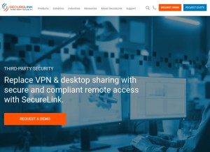 How securelink.com looks like on a tablet such as an iPad.