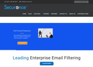 How securence.com looks like on a tablet such as an iPad.