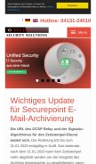 How securepoint.de looks like on a mobile device such as an iPhone.