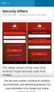 How securityaffairs.co looks like on a mobile device such as an iPhone.