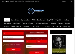 How securityaffairs.co looks like on a tablet such as an iPad.