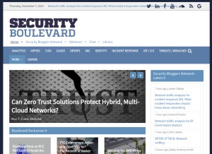 How securityboulevard.com looks like on a tablet such as an iPad.