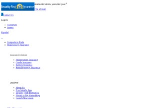 How securityfirstflorida.com looks like on a tablet such as an iPad.