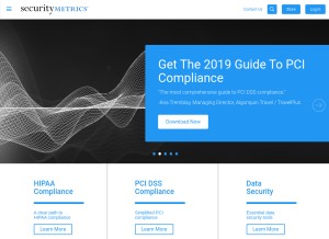 How securitymetrics.com looks like on a tablet such as an iPad.