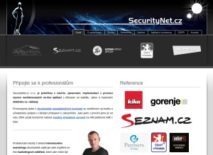 How securitynet.cz looks like on a tablet such as an iPad.