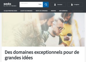 How sedo.com looks like on a tablet such as an iPad.