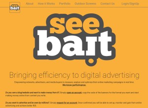 How seebait.com looks like on a tablet such as an iPad.