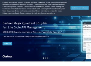 How seeburger.de looks like on a tablet such as an iPad.