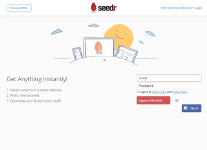How seedr.cc looks like on a tablet such as an iPad.