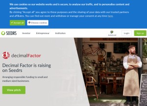 How seedrs.com looks like on a tablet such as an iPad.