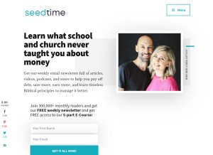 How seedtime.com looks like on a tablet such as an iPad.
