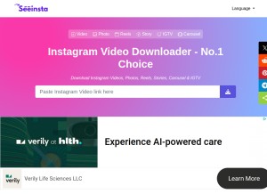 How seeinsta.com looks like on a tablet such as an iPad.