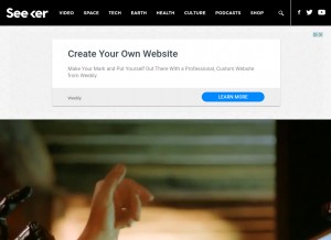 How seeker.com looks like on a tablet such as an iPad.