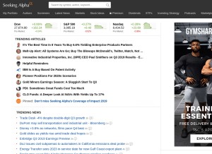 How seekingalpha.com looks like on a tablet such as an iPad.