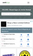 How seeklogo.net looks like on a mobile device such as an iPhone.