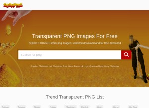 How seekpng.com looks like on a tablet such as an iPad.
