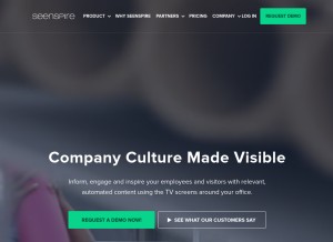 How seenspire.com looks like on a tablet such as an iPad.