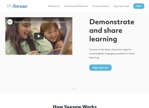 How seesaw.com looks like on a tablet such as an iPad.