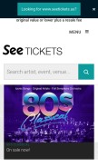 How seetickets.com looks like on a mobile device such as an iPhone.