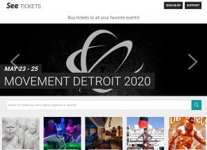 How seetickets.us looks like on a tablet such as an iPad.