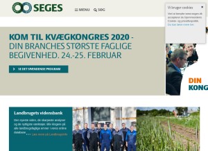 How seges.dk looks like on a tablet such as an iPad.