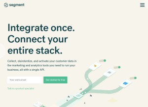How segment.com looks like on a tablet such as an iPad.