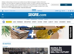 How segre.com looks like on a tablet such as an iPad.