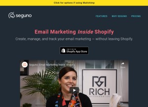 How seguno.com looks like on a tablet such as an iPad.