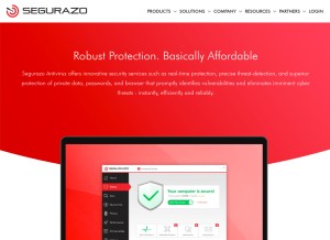 How segurazoav.com looks like on a tablet such as an iPad.